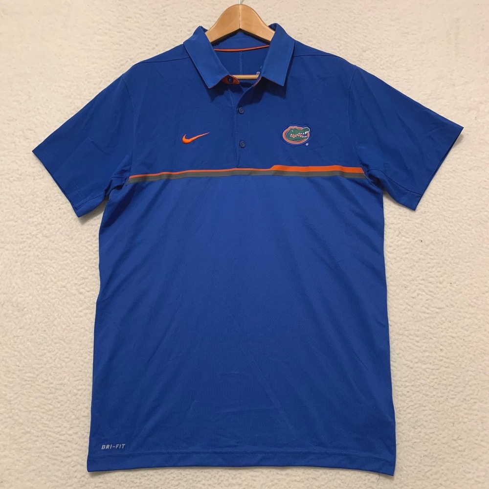 Nike Florida Gators Dri-FIT Polo Shirt Mens M Golf Performance Blue 32855X-FG5